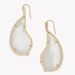 Kendra Scott gold plated mother of pearl earrings
